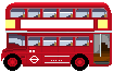 バスのGIFアニメ素材 ロンドンバス走り